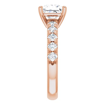 Princess Four Claw Set Style Engagement Ring