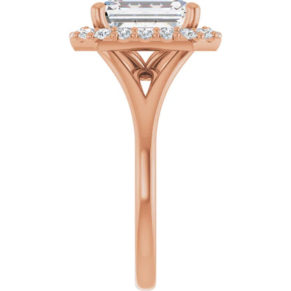 Emerald Halo Style Engagement Ring