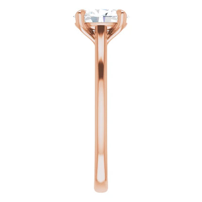 Four Claw Oval Solitaire Engagement Ring