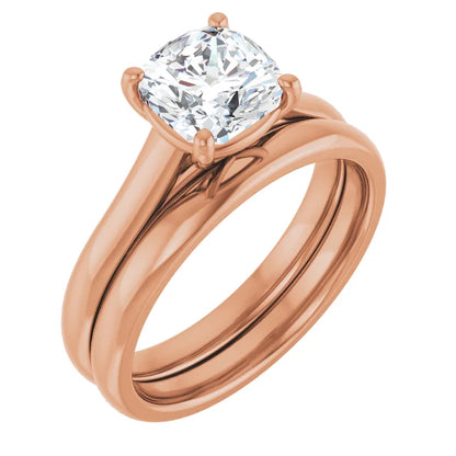 Four Claw Cushion Solitaire Engagement Ring