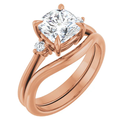 Cushion Accent Engagement Ring