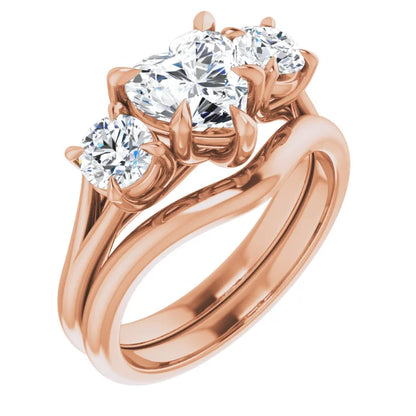 Heart Accent Engagement Ring