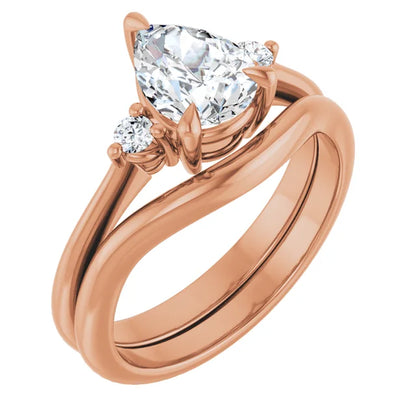Pear Accent Engagement Ring