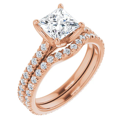 Princess Claw Set Eternity Style Engagement Ring