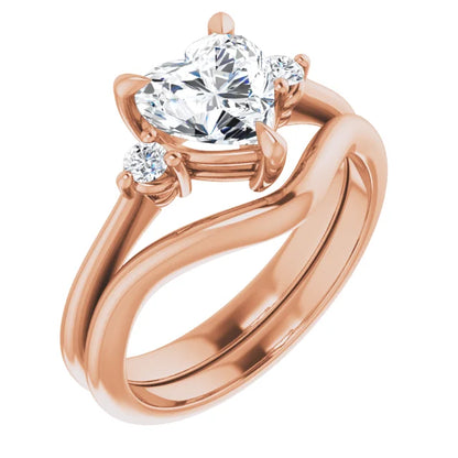 Heart Accent Engagement Ring