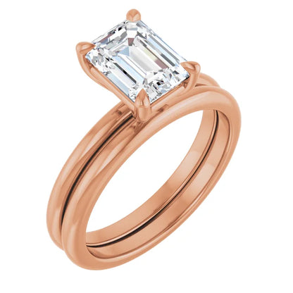 Emerald Solitaire Engagement Ring