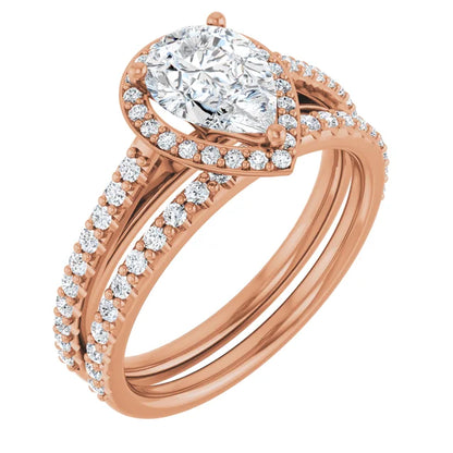 Pear Halo Style Engagement Ring