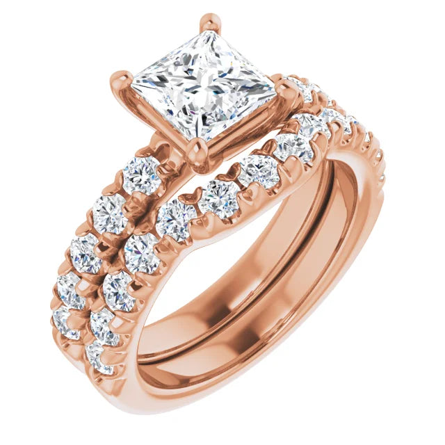 Princess Four Claw Set Style Engagement Ring
