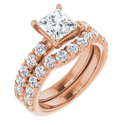 Princess Four Claw Set Style Engagement Ring