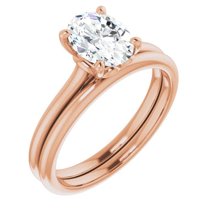 Four Claw Oval Solitaire Engagement Ring
