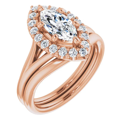 Marquise Halo Style Engagement Ring