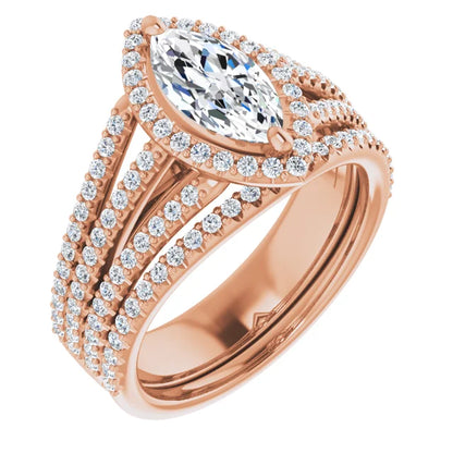 Marquise Halo Style Engagement Ring