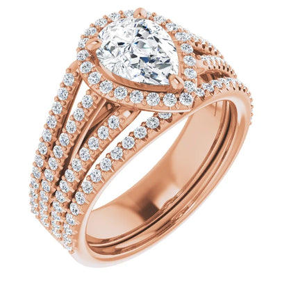 Pear Halo Style Engagement Ring