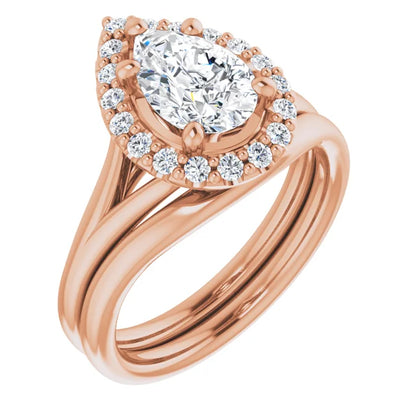 Pear Halo Style Engagement Ring