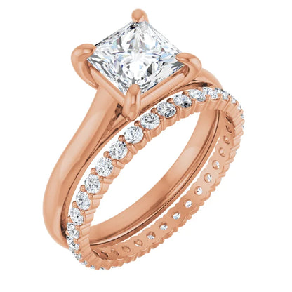 Four Claw Princess Solitaire Engagement Ring