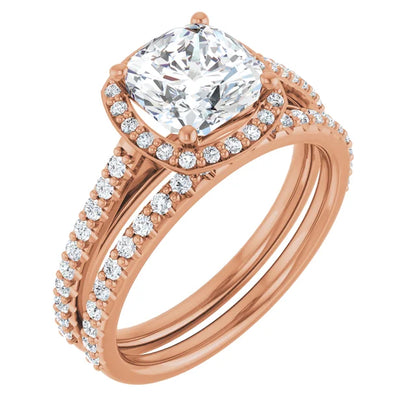 Cushion Halo Style Engagement Ring