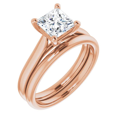 Four Claw Princess Solitaire Engagement Ring