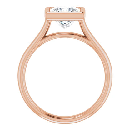 Princess Solitaire Bezel Engagement Ring