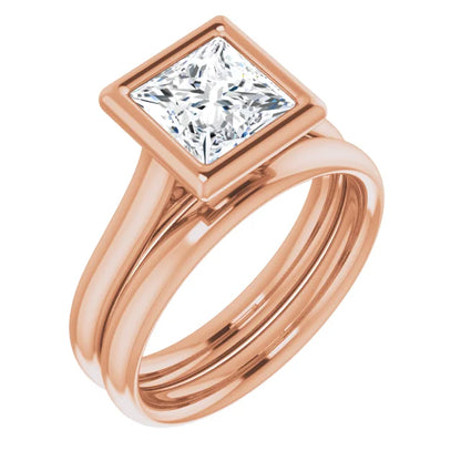 Princess Solitaire Bezel Engagement Ring