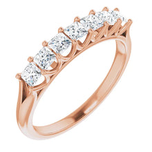 Seven Stone Princess Cut Moissanite Anniversary Band