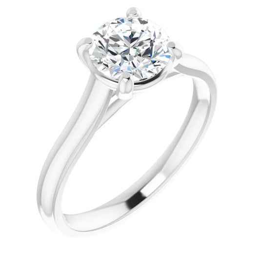 Four Claw Round Brilliant Solitaire Engagement Ring