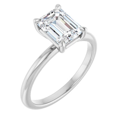 Emerald Solitaire Engagement Ring