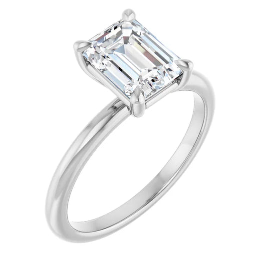 Emerald Solitaire Engagement Ring