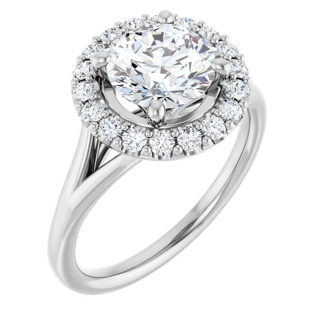 Round Brilliant Halo Style Engagement Ring