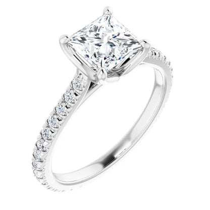 Princess Claw Set Eternity Style Engagement Ring