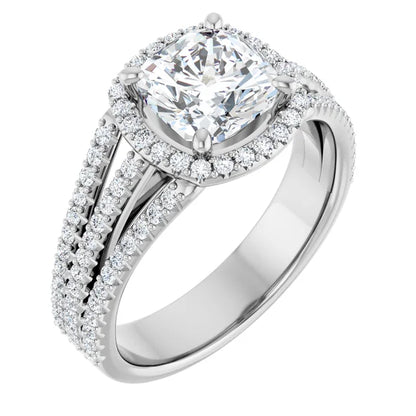 Cushion Halo Style Engagement Ring