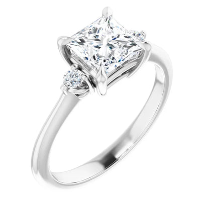 Princess Accent Engagement Ring