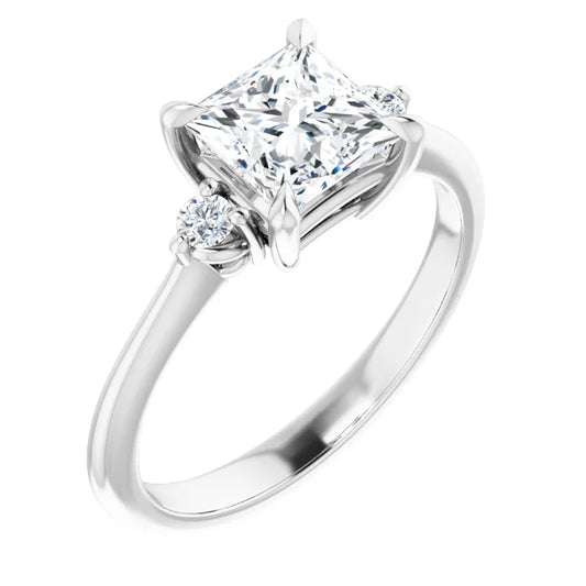 Princess Accent Engagement Ring