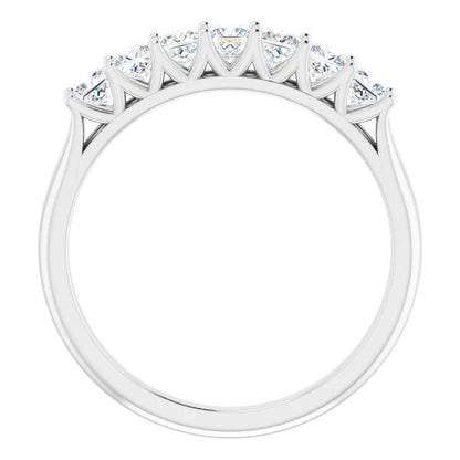Seven Stone Princess Cut Moissanite Anniversary Band