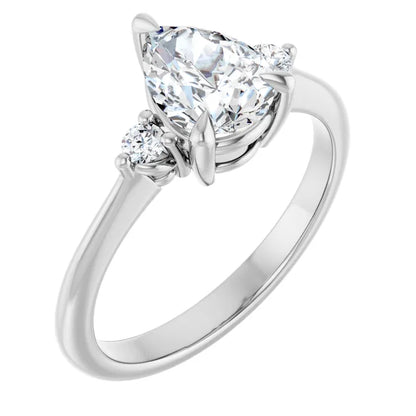 Pear Accent Engagement Ring