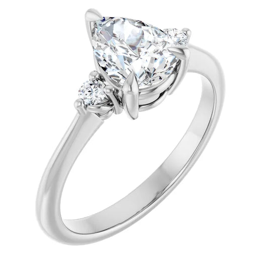 Pear Accent Engagement Ring