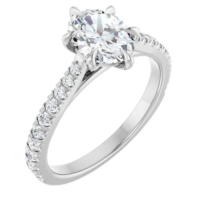 Oval Six Claw Set Style Engagement Ring