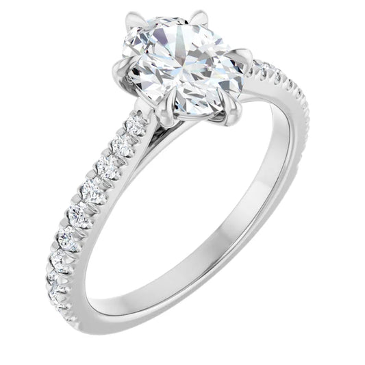 Oval Six Claw Set Style Engagement Ring