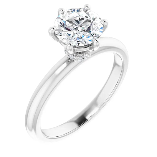 Round Brilliant White Gold Solitaire Moissanite Engagement Ring