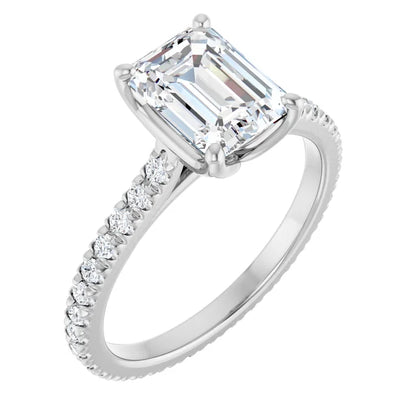 Emerald Claw Set Eternity Style Engagement Ring
