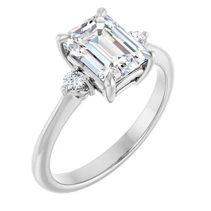 Emerald Accent Engagement Ring