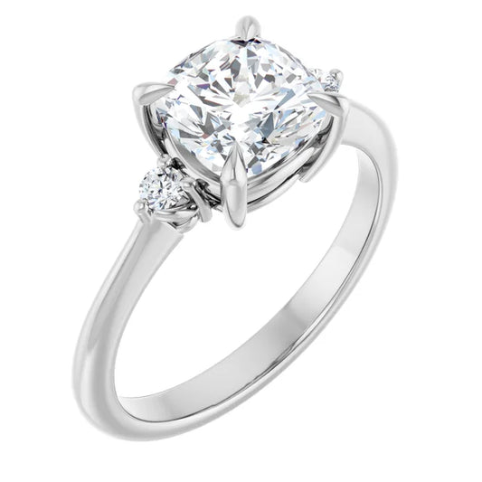 Cushion Accent Engagement Ring