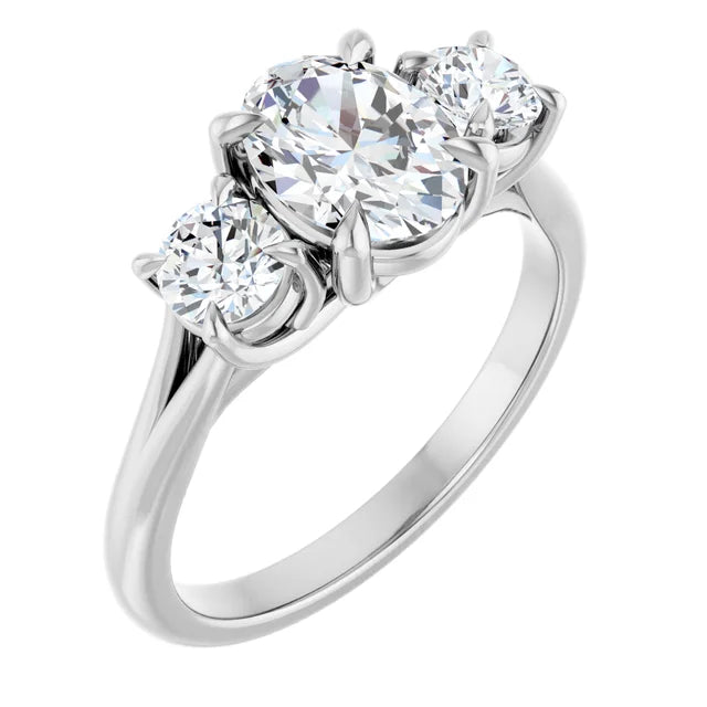 Oval Accent Engagement Ring