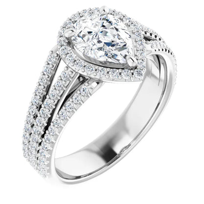 Pear Halo Style Engagement Ring