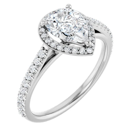 Pear Halo Style Engagement Ring