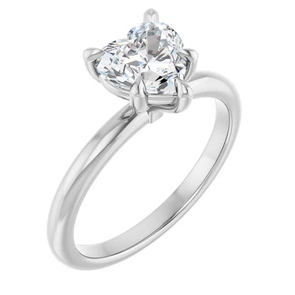 Heart Solitaire Engagement Ring
