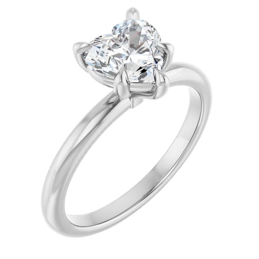 Heart Solitaire Engagement Ring