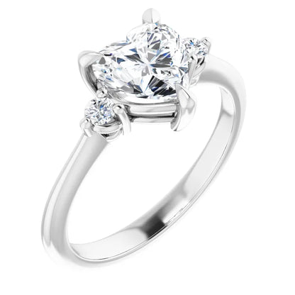 Heart Accent Engagement Ring