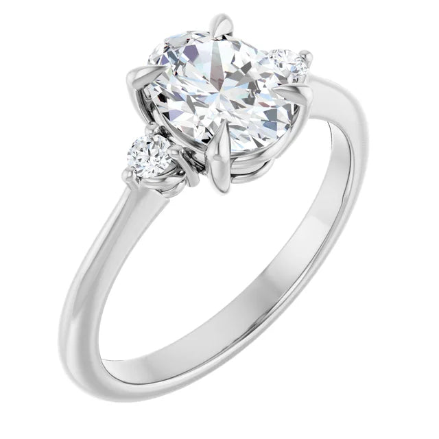 Oval Accent Engagement Ring