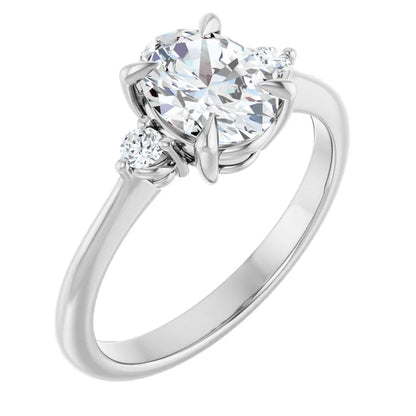 Oval Accent Engagement Ring