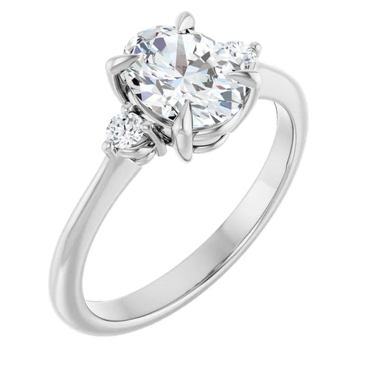 Oval Accent Engagement Ring